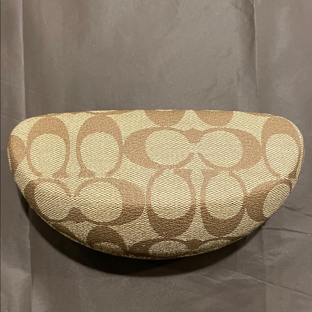 NWOT Coach Tan and Brown Signature Sunglasses Case